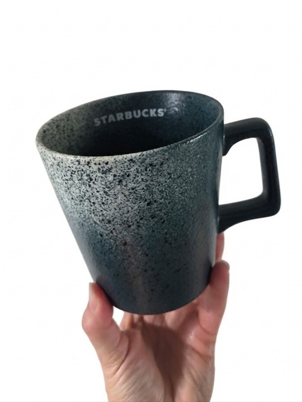 2021 STARBUCKS BLUE & WHITE OMBRÉ PAINT SPLATTER MUG 16OZ CERAMIC HTF